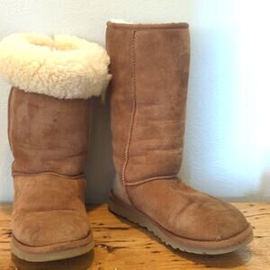 UGG Classic Genuine Shearling Chestnut Tall Boot Women's Size 6